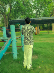 Ivory Crest – Textured White Baggy-Fit Trouser