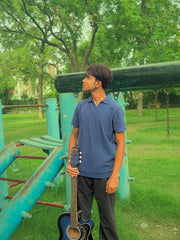 The Azure Verano – Blue Shaded Buttonless Shirt | Old Money Vintage Luxury